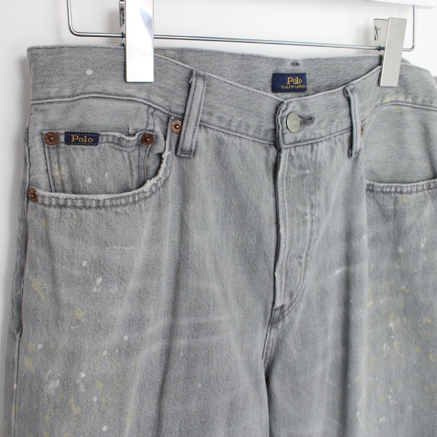 Vintage Ralph Lauren work jeans in grey. Best fits W31 L29