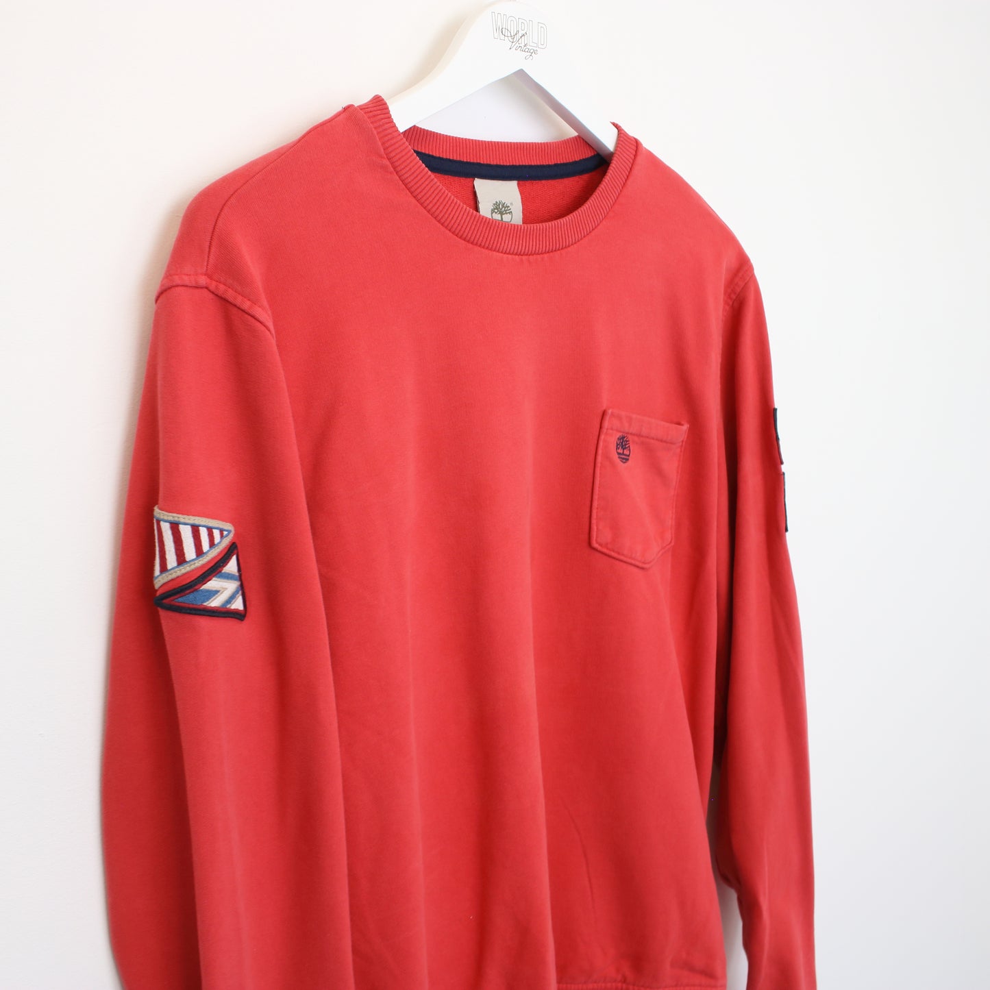 Vintage Timberland sweatshirt in red. Best fits S