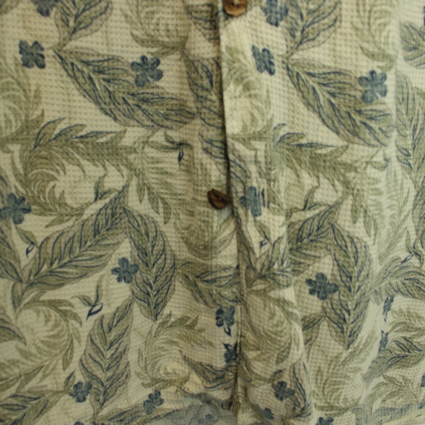 Vintage Caribbean Hawaiian shirt in green floral. Best fits XXL