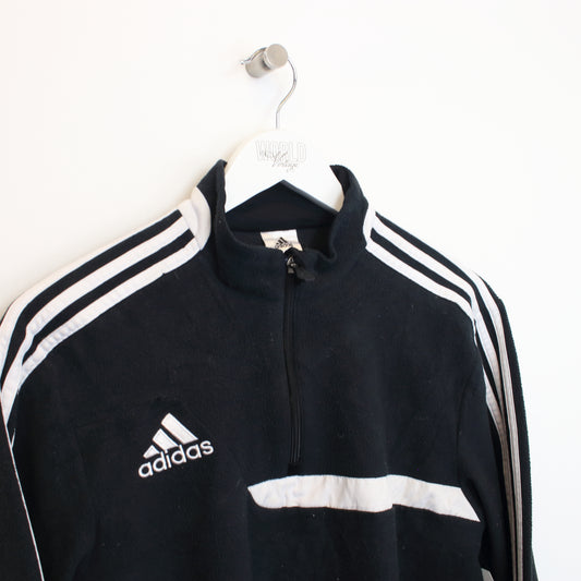 Vintage Adidas quarter zip fleece in black and white. Best fits S