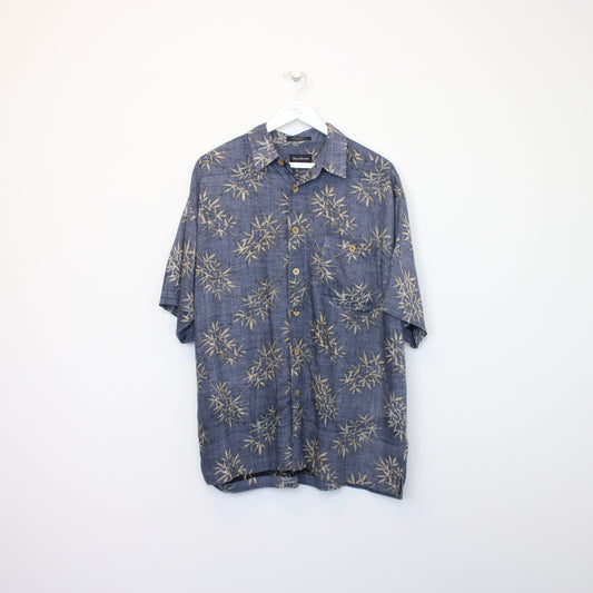 Vintage Marc Edwards hawaiian shirt in blue. Best fits L