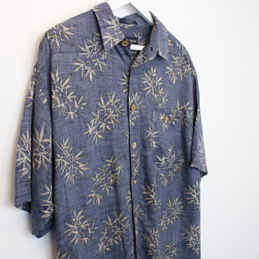 Vintage Marc Edwards hawaiian shirt in blue. Best fits L