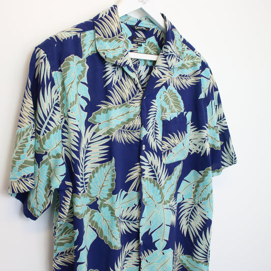 Vintage George Hawaiian shirt in blue floral. Best fits M