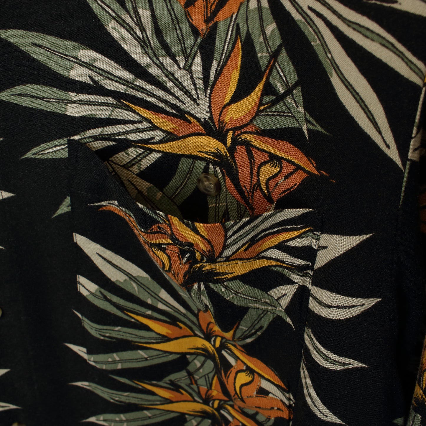 Vintage Puritan Hawaiian shirt in black. Best fits S