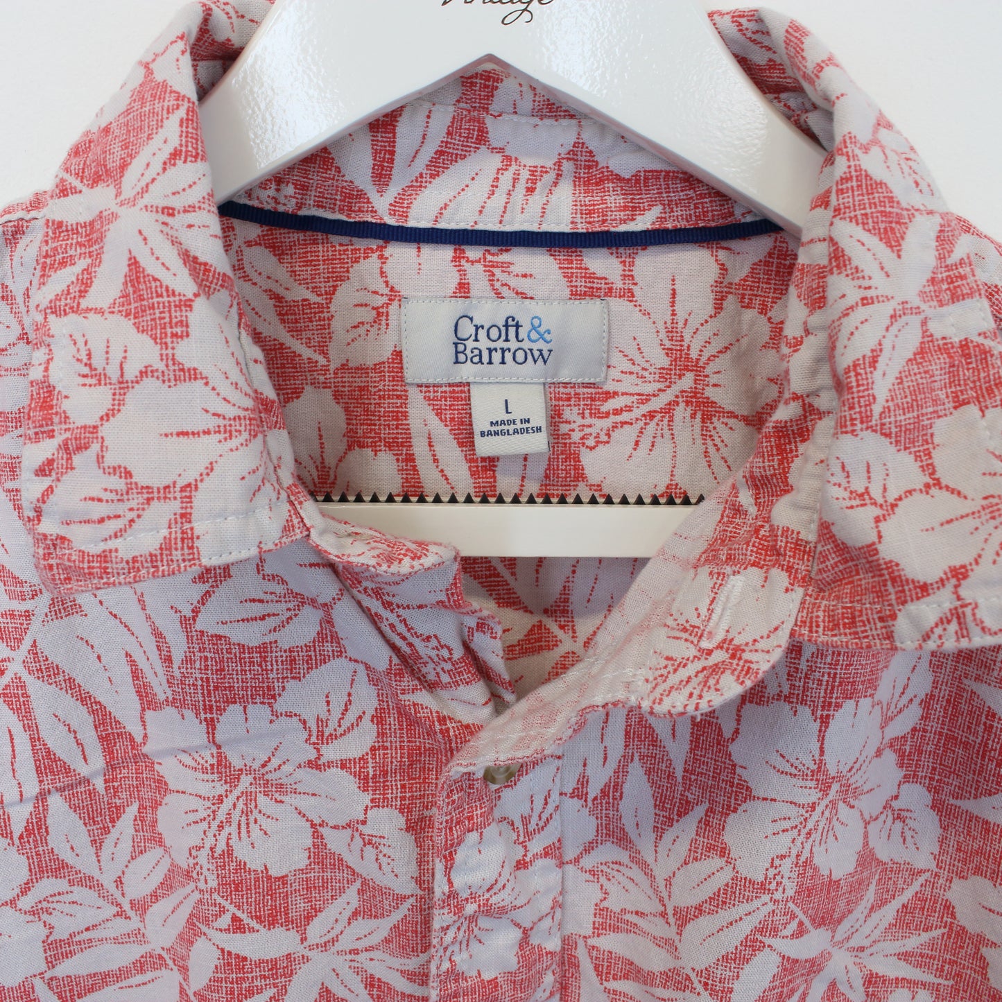 Vintage Croft & Barrow Hawaiian shirt in red. Best fits L