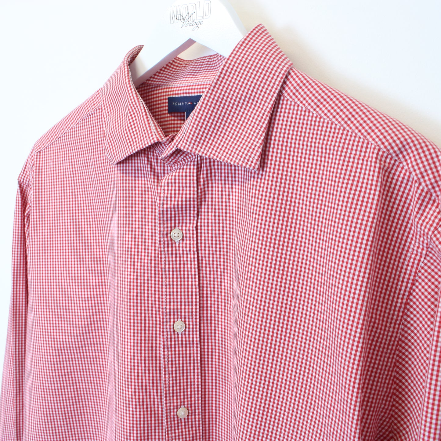 Vintage Tommy Hilfiger checked shirt in red. Best fits L