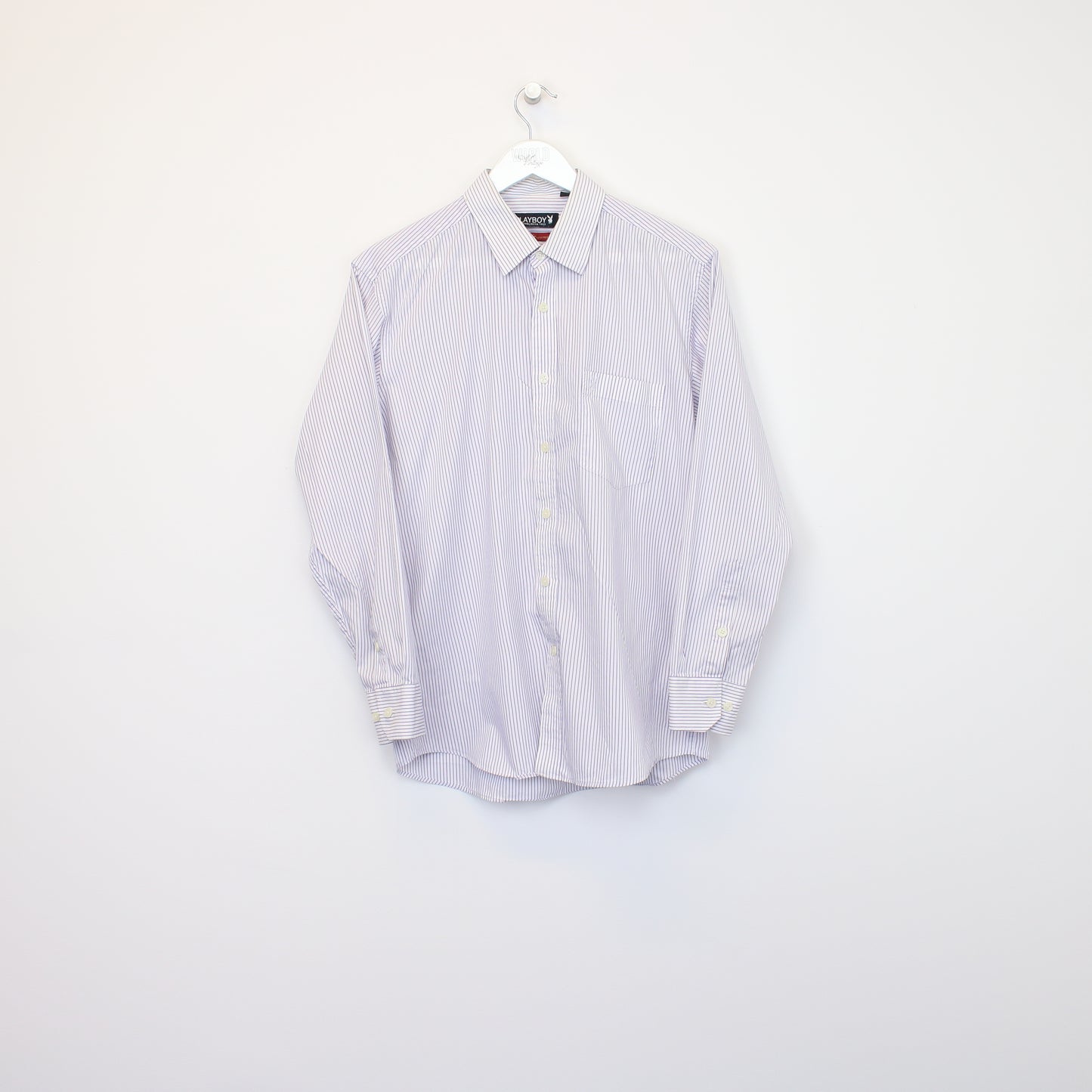 Vintage Playboy striped shirt in purple and white. Best fit M