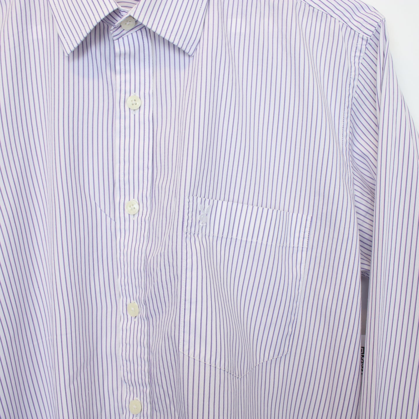 Vintage Playboy striped shirt in purple and white. Best fit M