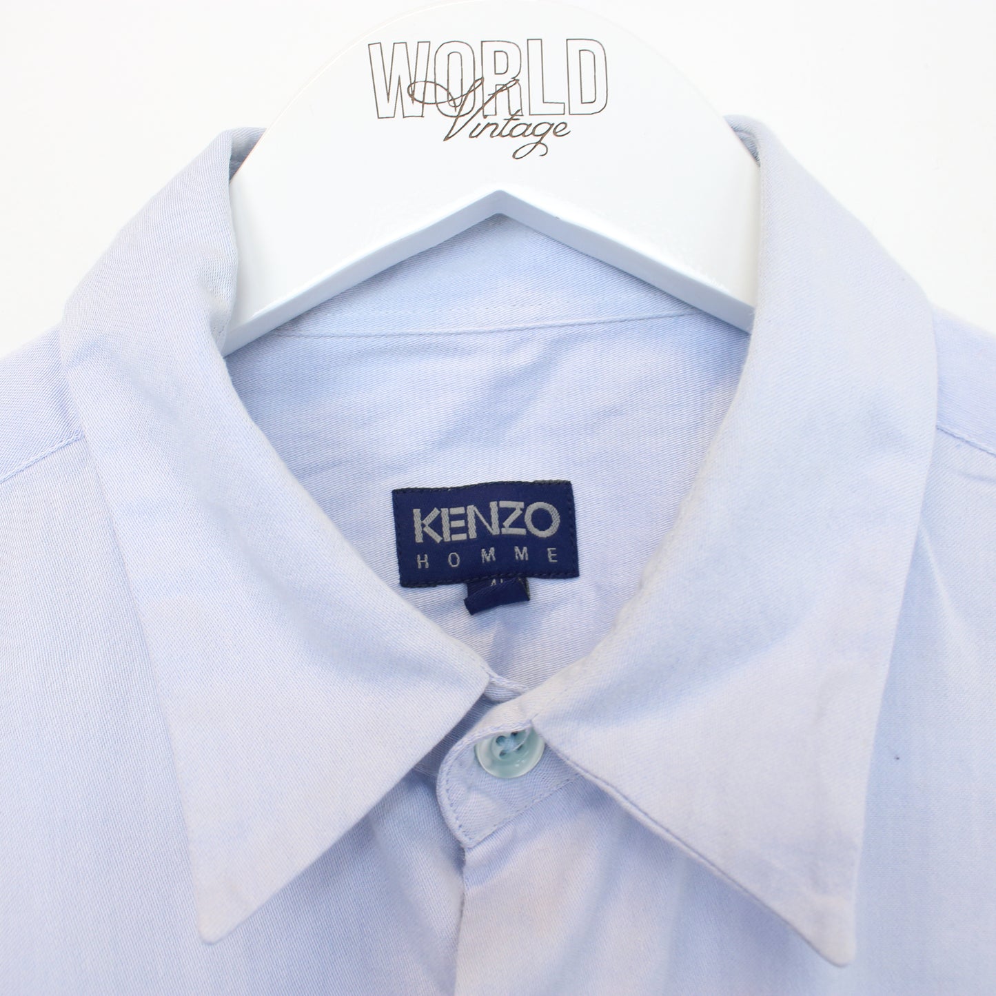 Vintage Kenzo shirt in light blue. Best fit M