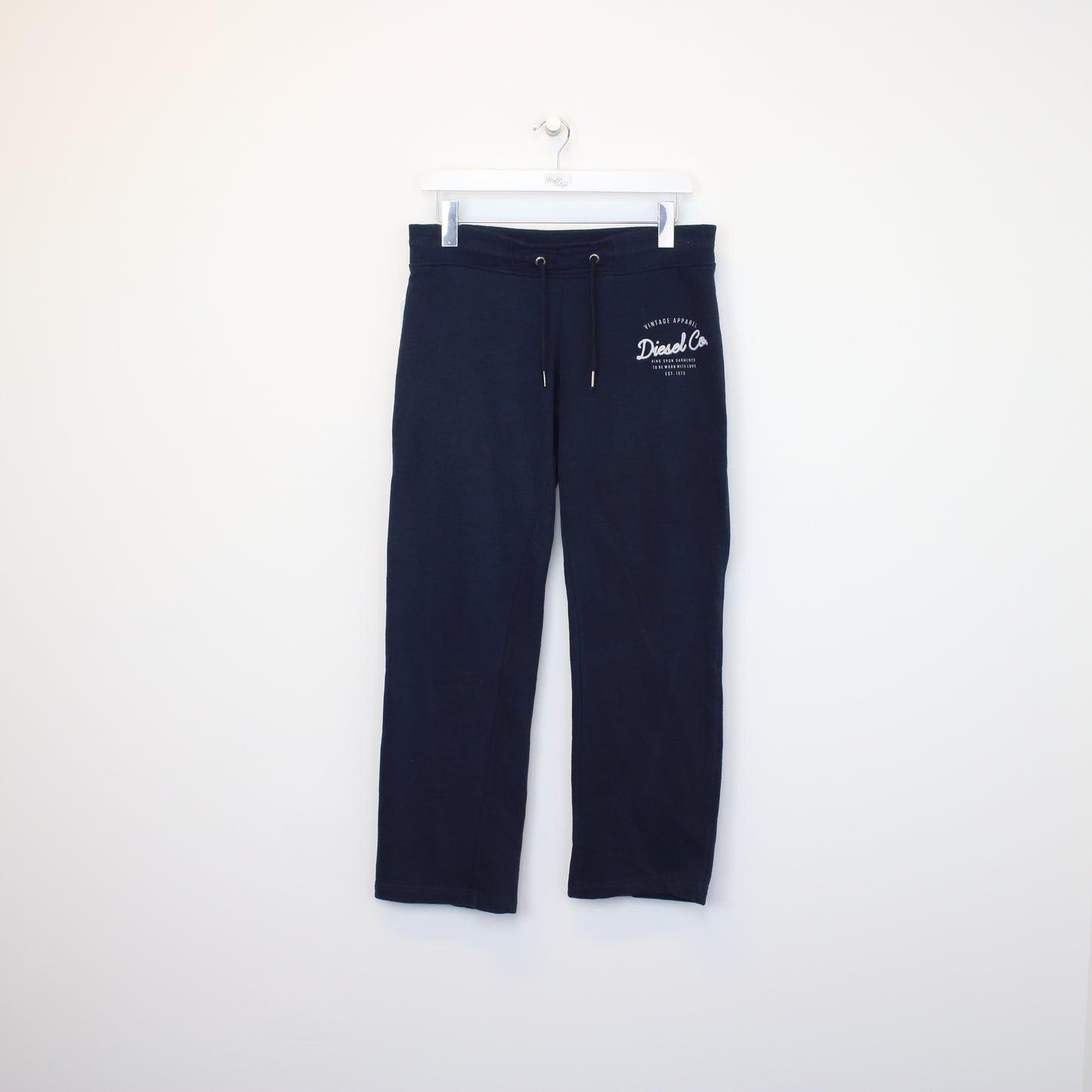 Vintage Women's Diesel joggers in navy blue. Best fit M