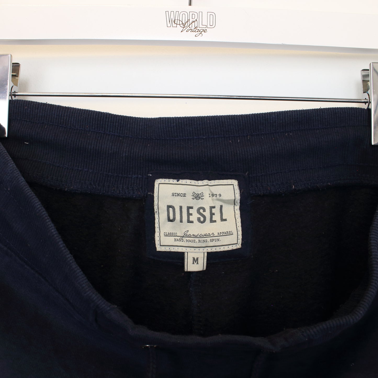 Vintage Women's Diesel joggers in navy blue. Best fit M