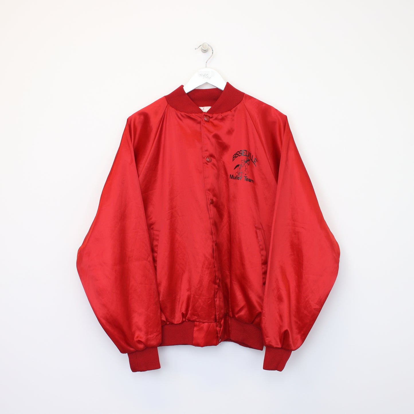 Vintage Auburn Bisselville Muster Team jacket in red. Best fits L