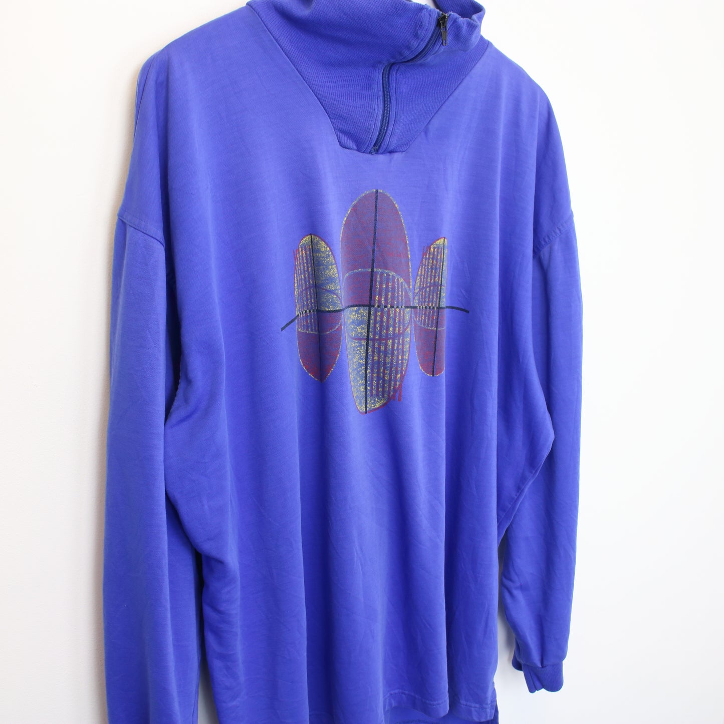 Vintage Adidas quarter zip sweatshirt in blue. Best fits XXL