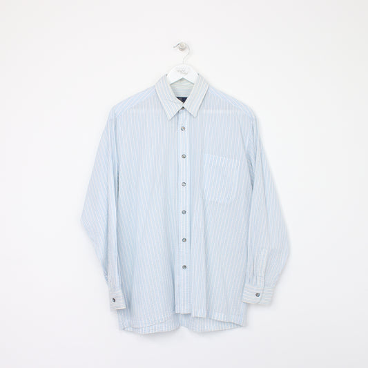 Vintage Aquascutum striped shirt in blue and white. Best fits M