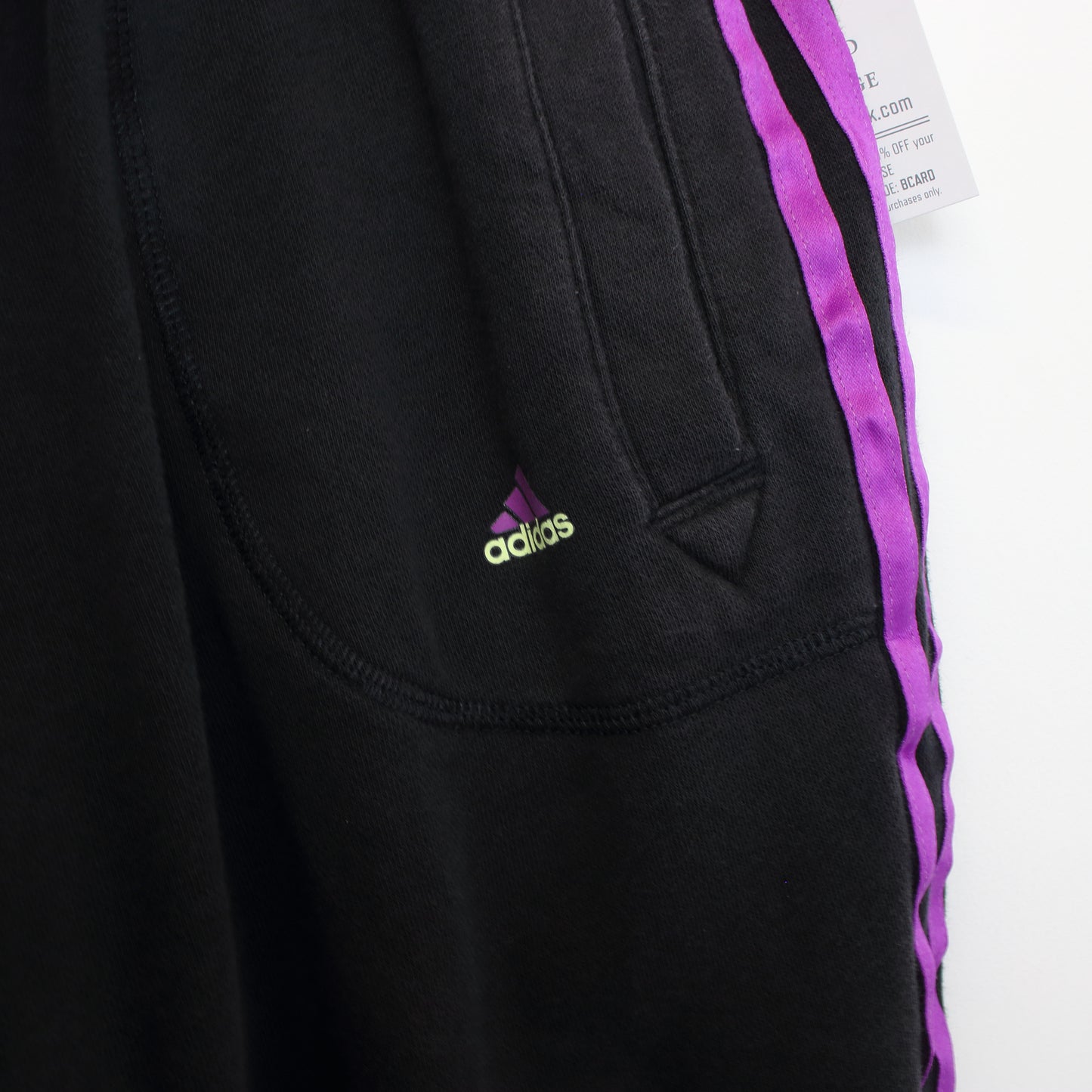 Vintage Women's Adidas joggers in black and purple. Best fits L