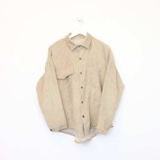 Vintage Design chord shirt in beige. Bets fits L