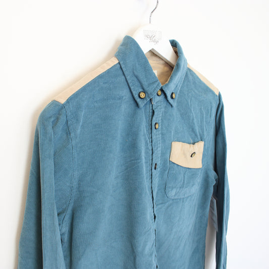 Vintage College Home chord shirt in blue and beige. Best fits M