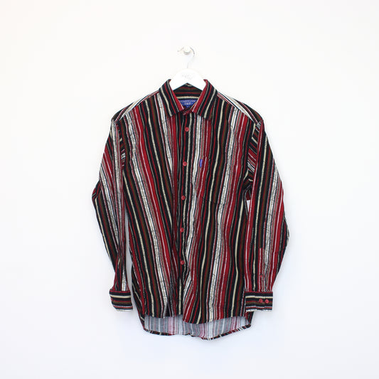 Vintage Fendylon striped chord shirt in red and black. Best fits M