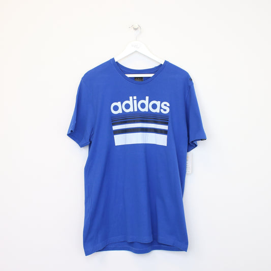 Vintage Adidas spell out T-Shirt in blue. Best fits L