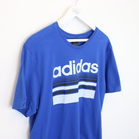 Vintage Adidas spell out T-Shirt in blue. Best fits L