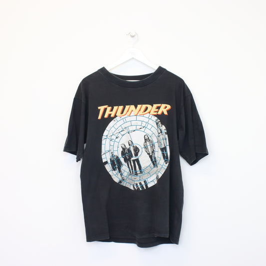 Vintage Thunder spell out T-Shirt in black. Best fits XL