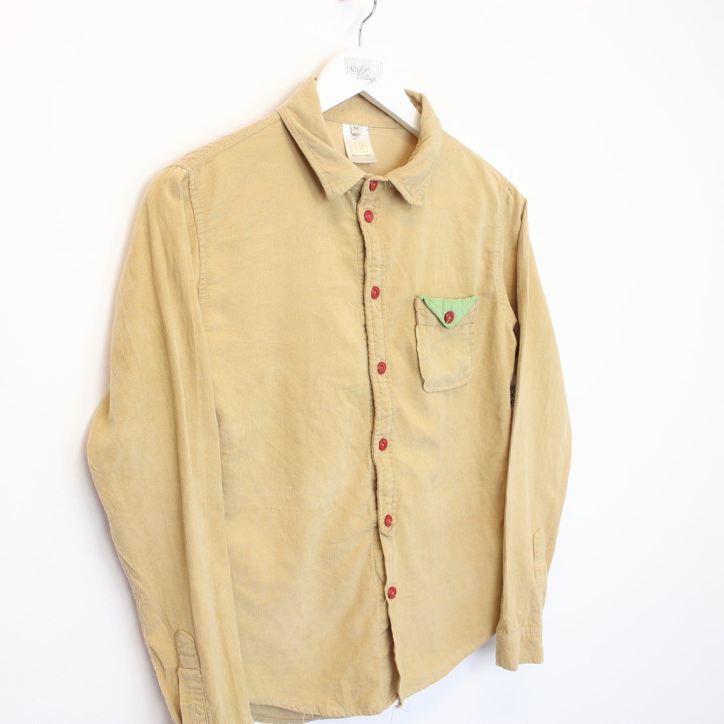 Vintage Royal Tide Products chord shirt in beige. Best fits XS