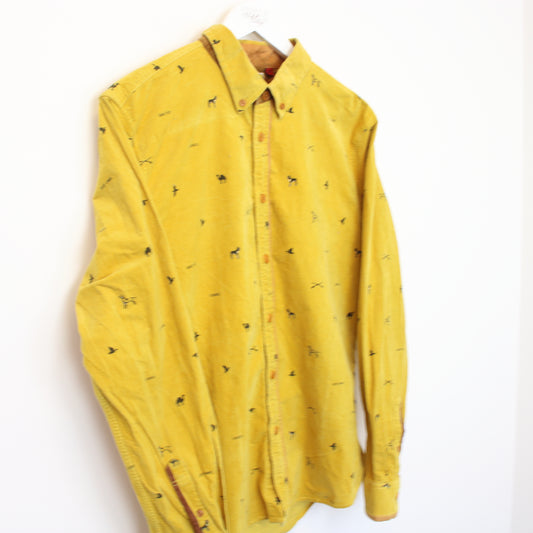 Vintage The Noble Club chord shirt in yellow. Best fits M