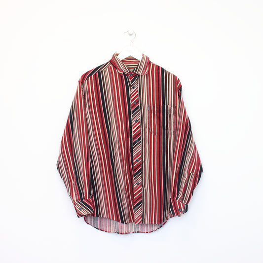 Vintage Shuoshiguo chord shirt in striped brown and red. Best fits L