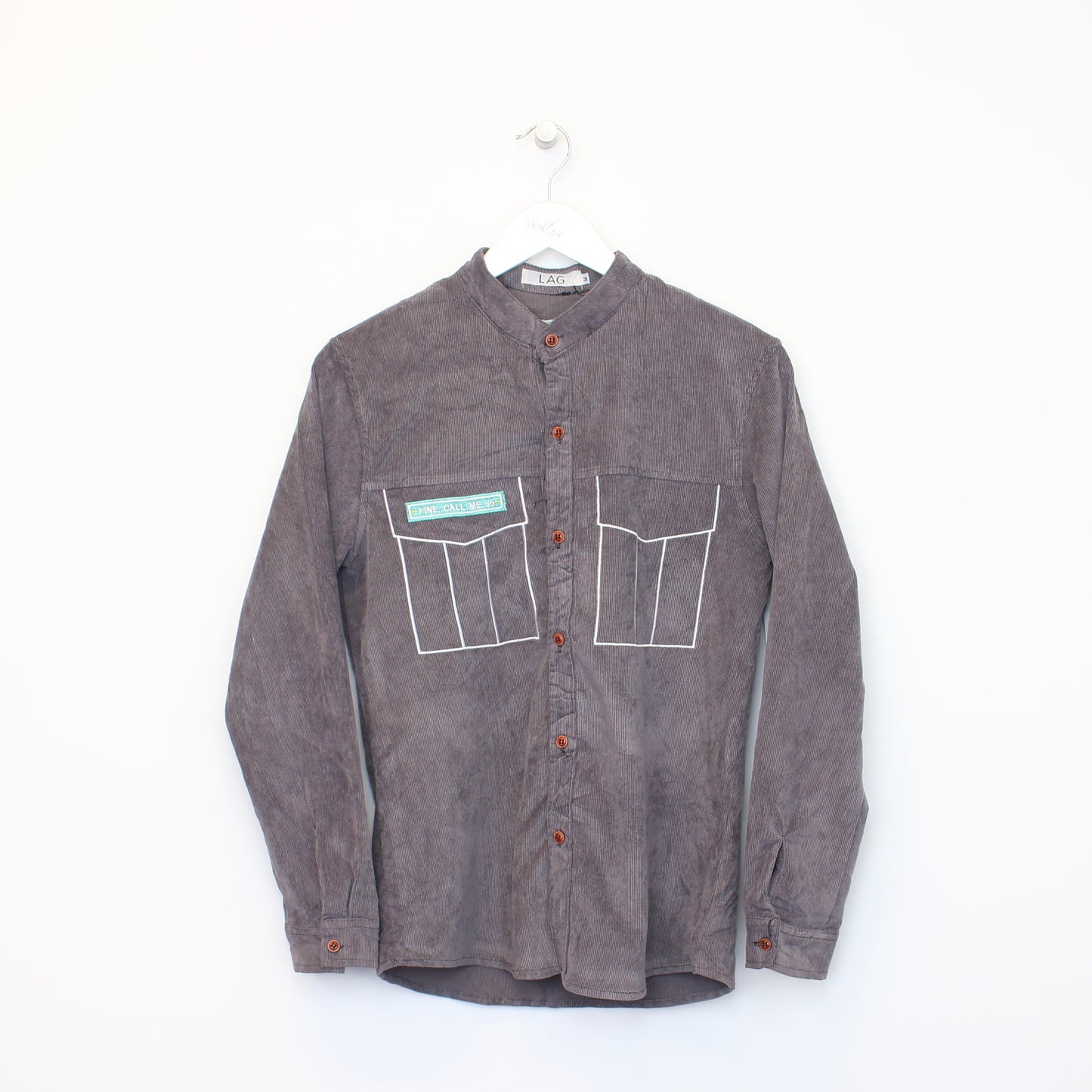 Vintage LAG chord shirt in grey. Best fits M