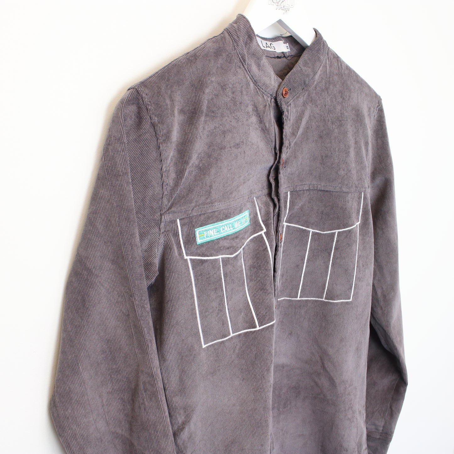 Vintage LAG chord shirt in grey. Best fits M