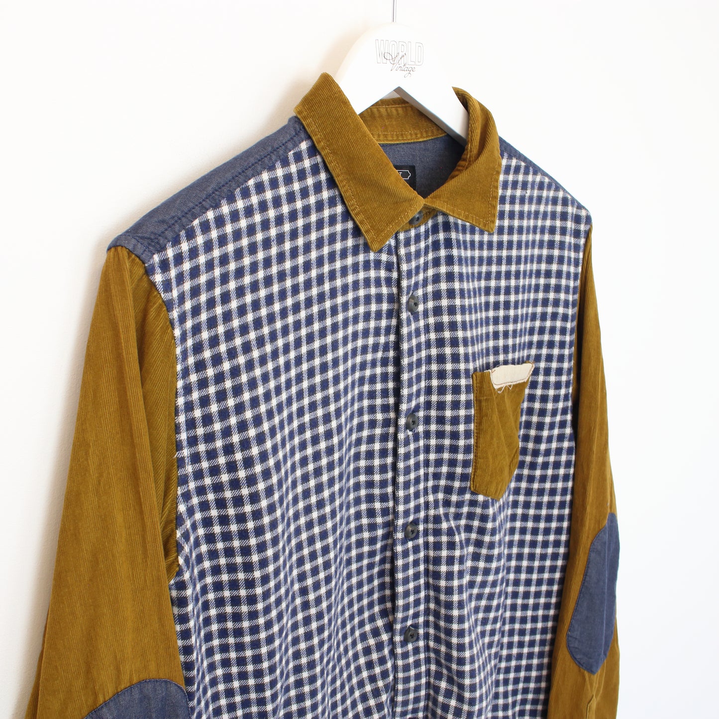 Vintage Jeanswest checked chord shirt in brown, blue and white. Best fits M