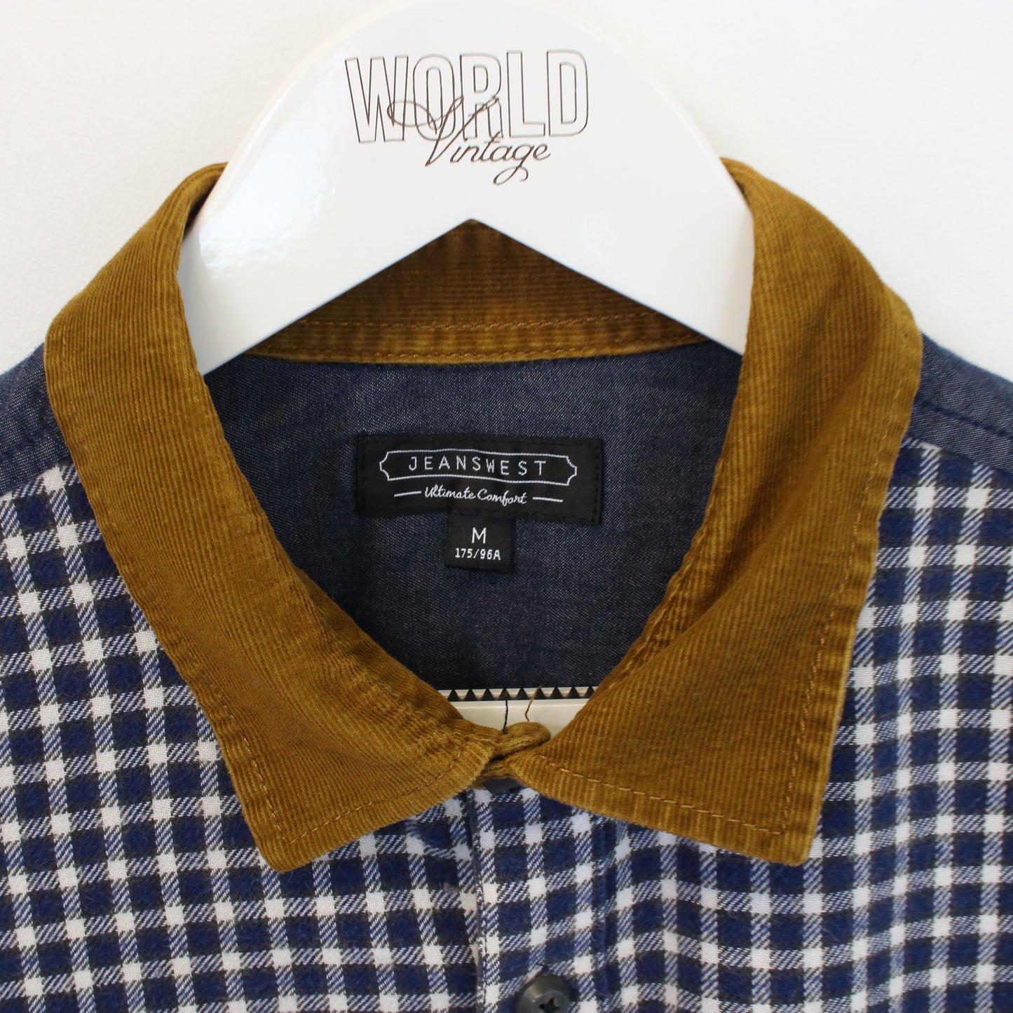 Vintage Jeanswest checked chord shirt in brown, blue and white. Best fits M