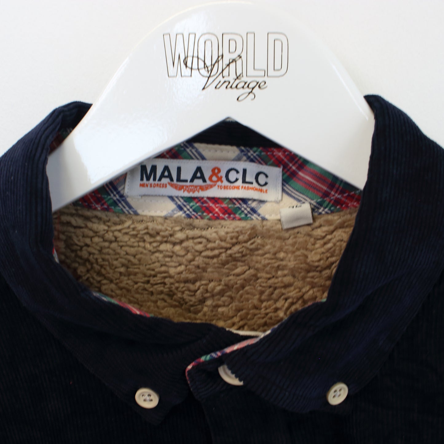 Vintage Mala & CLC chord shirt in blue. Best fits L