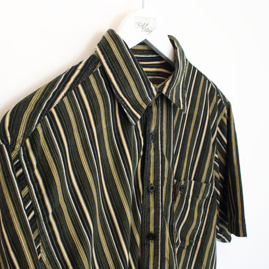 Vintage Cooldear Striped chord shirt in brown. Best fits M