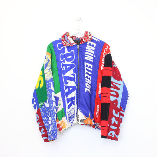 Vintage Unbranded football scarf rework jacket in multi colour. Best fits M