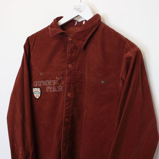 Vintage corduroy shirt in maroon. Best fits S