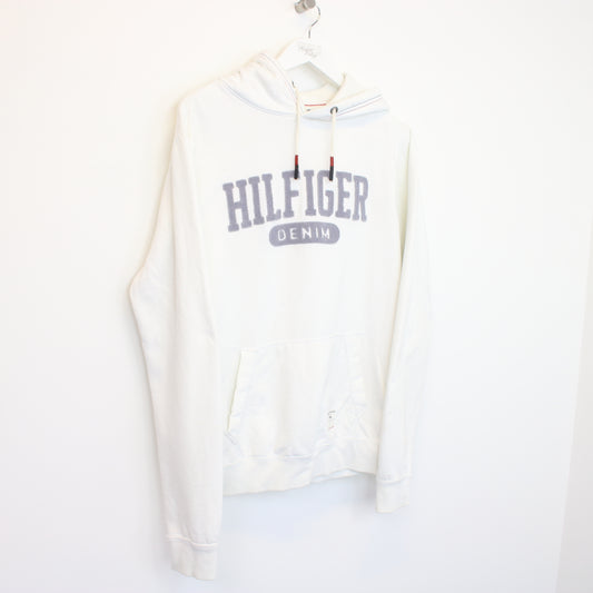 Vintage Tommy Hilfiger spell out hoodie in white. Best fits S