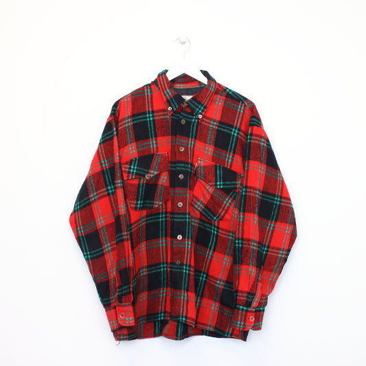 Vintage Unbranded flannel shirt in red, green and black. Best Fit XL