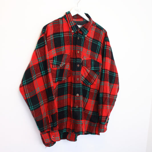 Vintage Unbranded flannel shirt in red, green and black. Best Fit XL