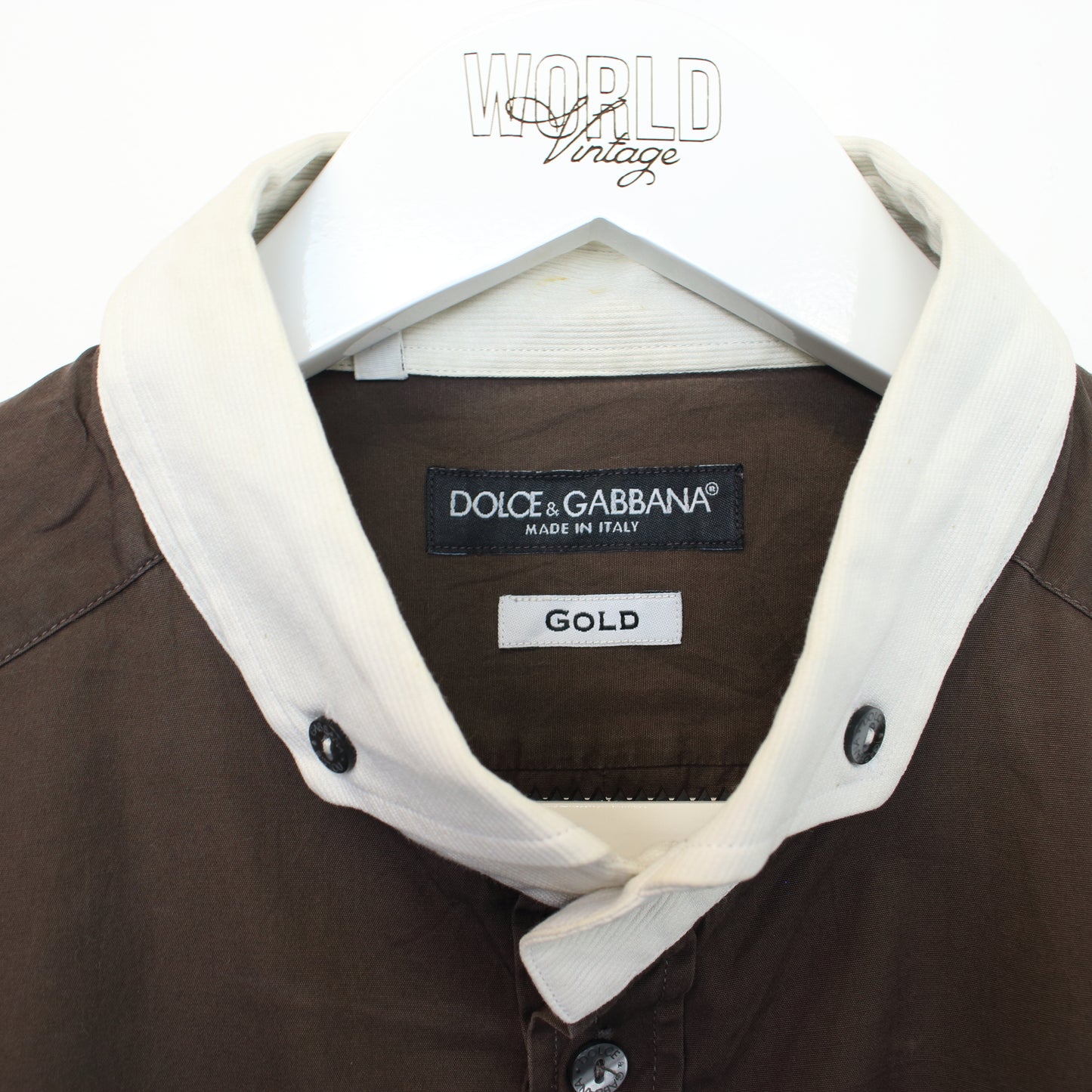 Vintage Dolce & Gabbana shirt in brown and white. Best fits M