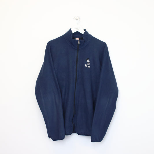 Vintage Uniqlo Disney full zip fleece in navy. Best fits XL