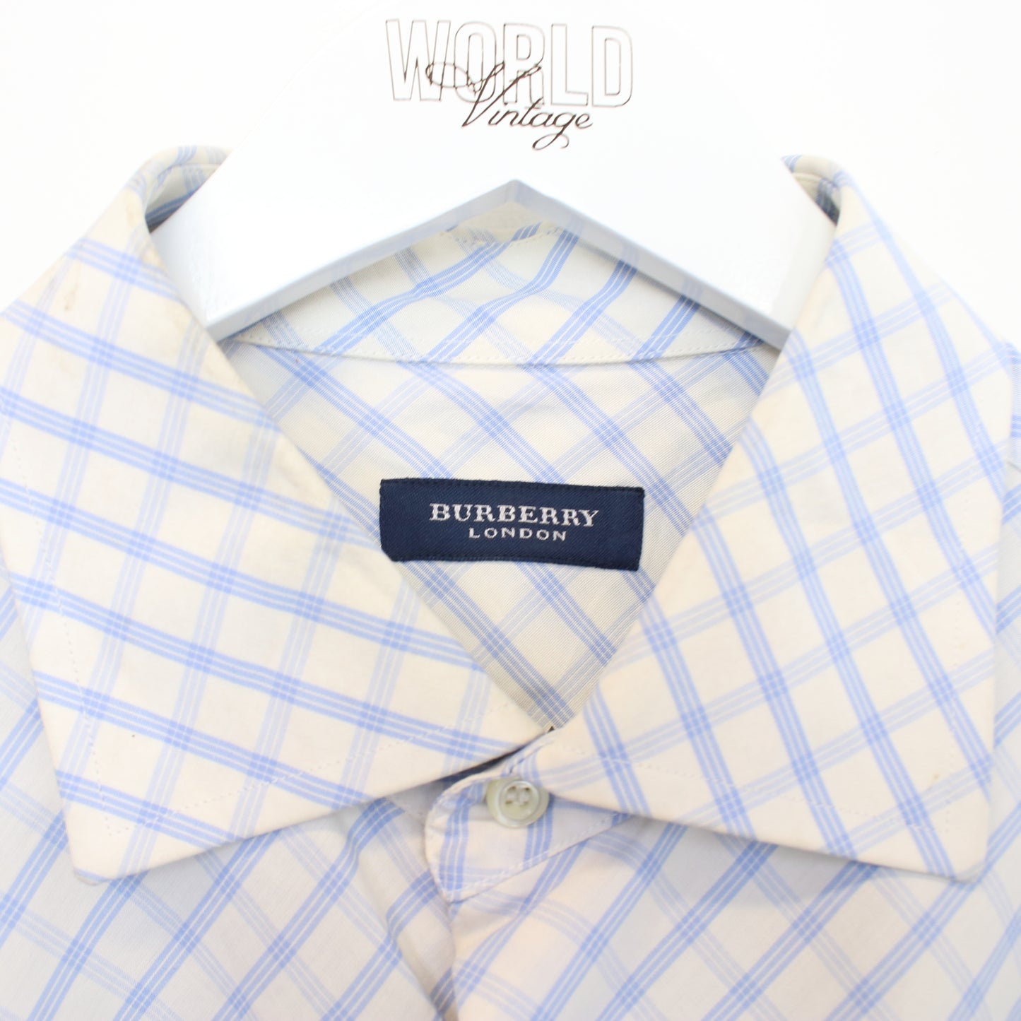 Vintage Burberry checked shirt in blue. Best fits L