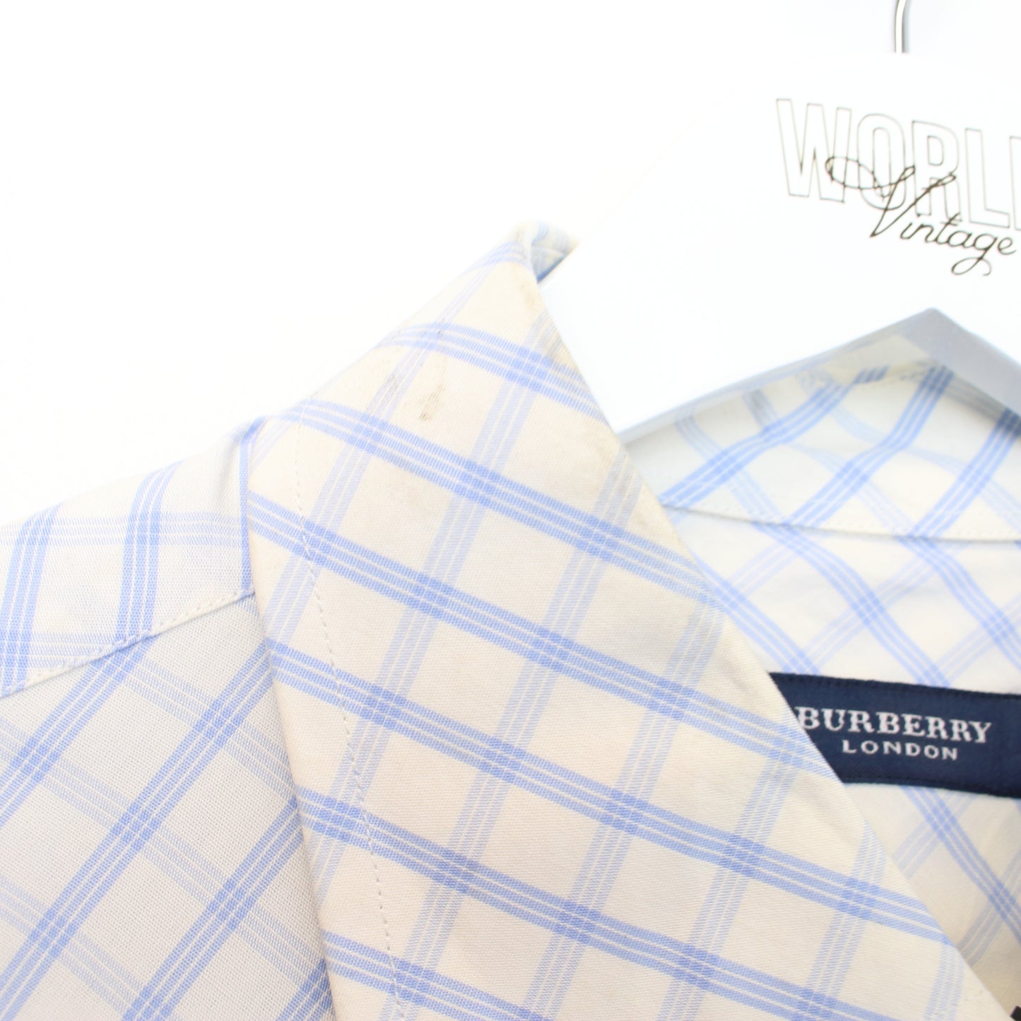 Vintage Burberry checked shirt in blue. Best fits L