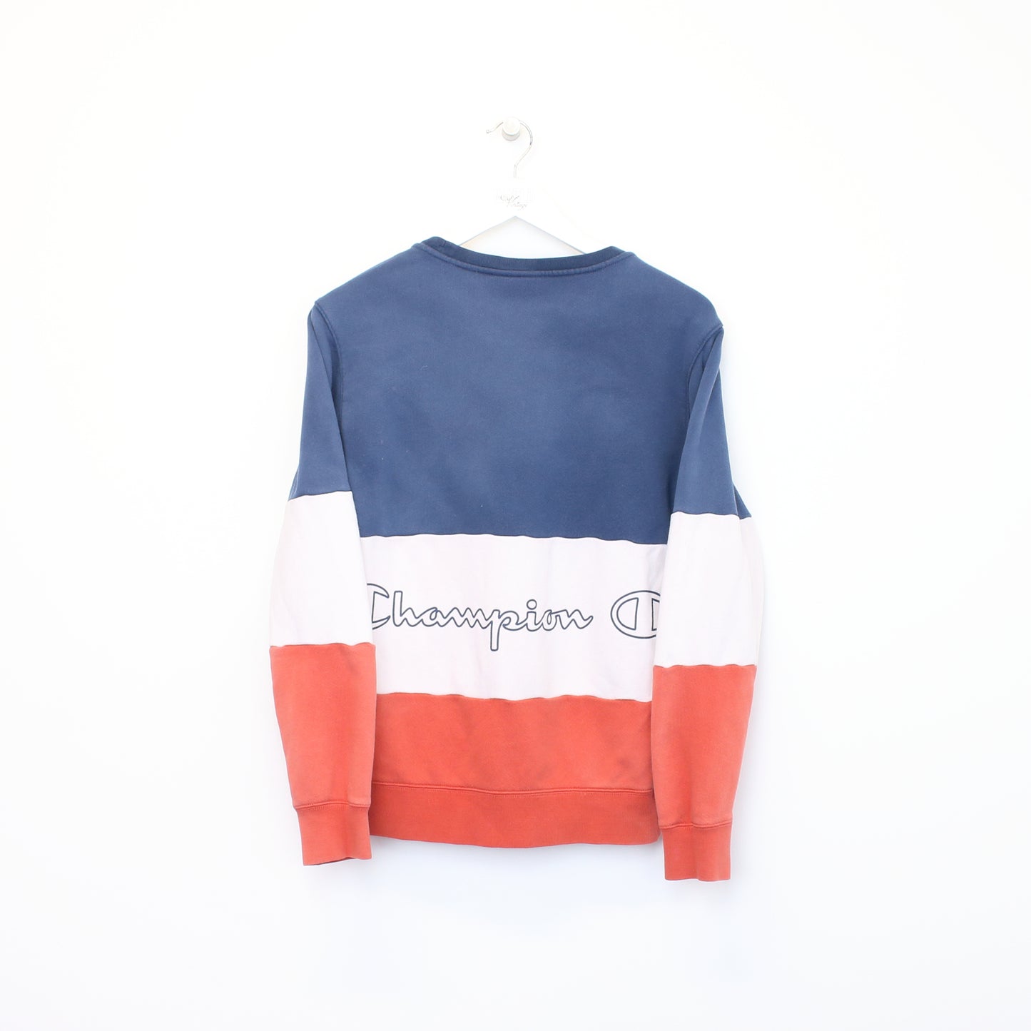 Vintage Champion sweatshirt in red, white, and blue. Best fits S