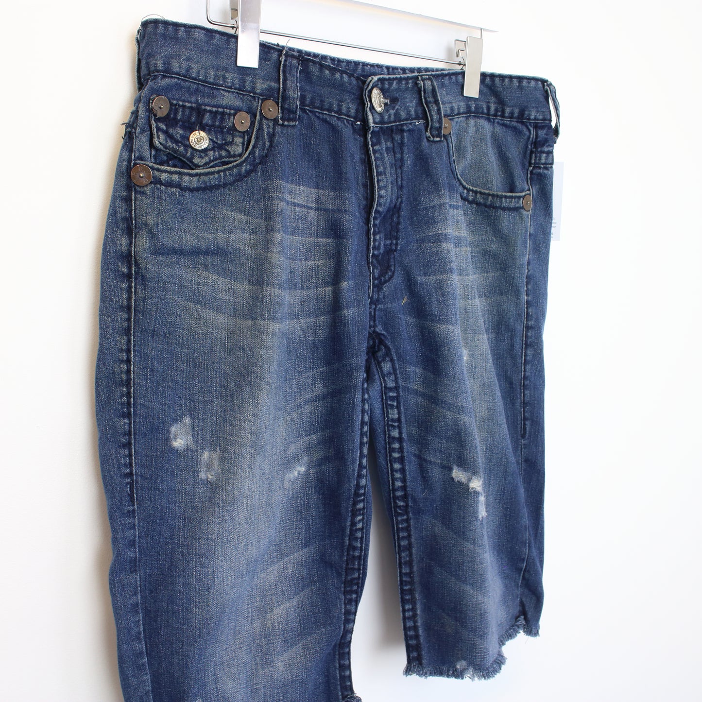 Vintage True Religion cut off shorts in blue. Best fits 34