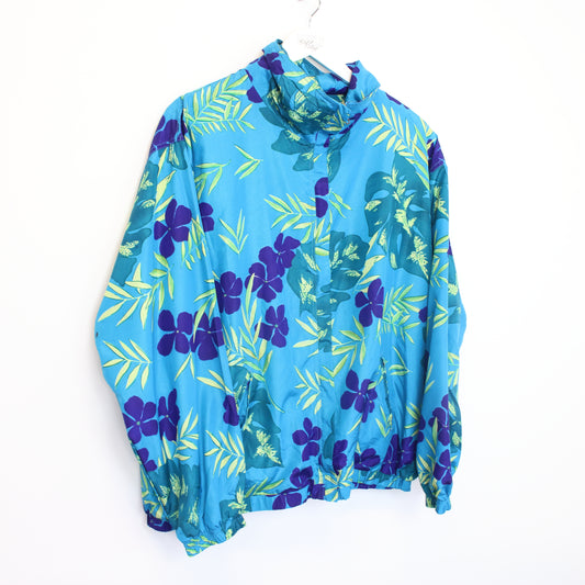 Vintage EVR tropical print jacket in blue. Best fits XL