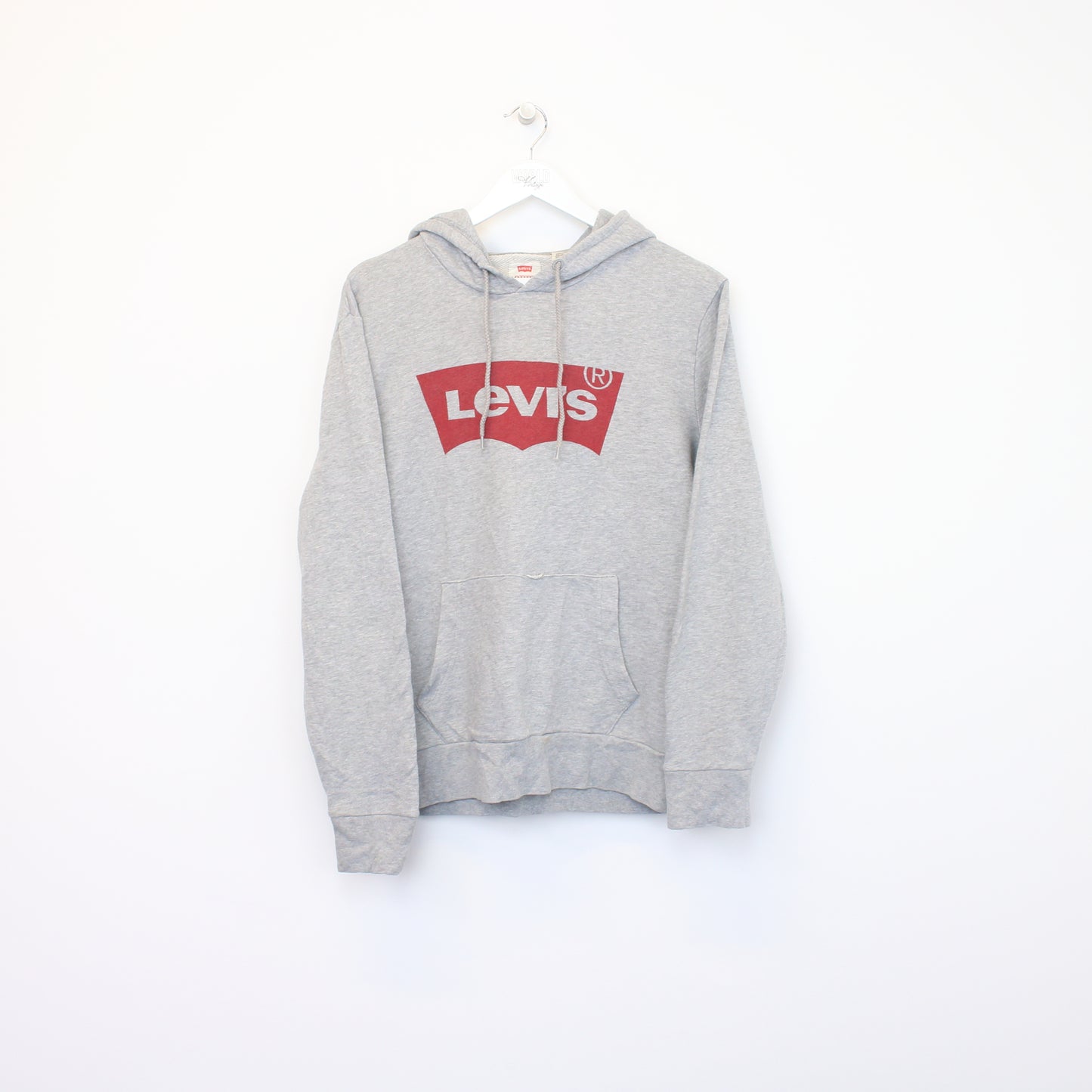 Vintage Levi's big logo hoodie in grey. Best fits M