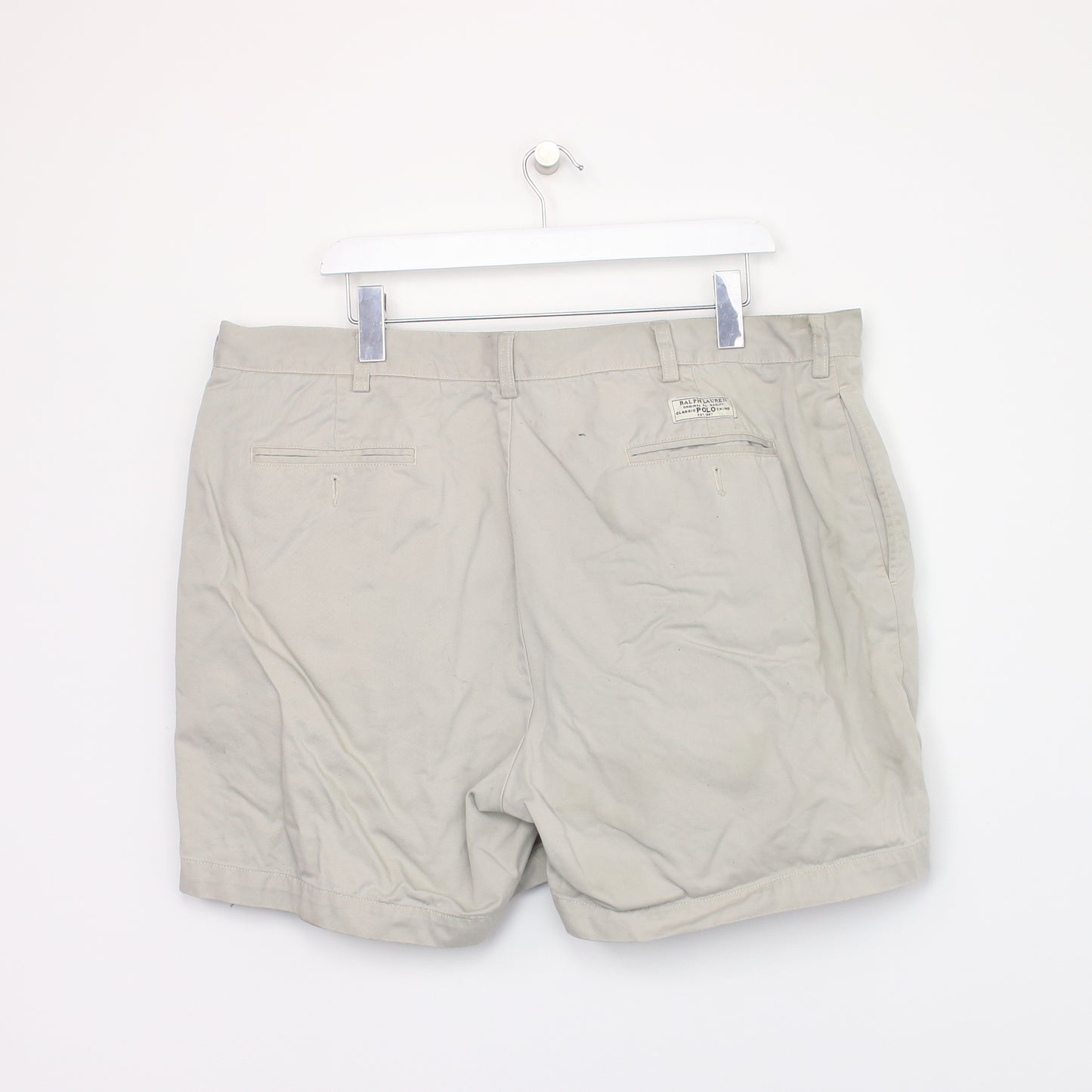 Vintage Ralph Lauren shorts in beige. Best fits W40"