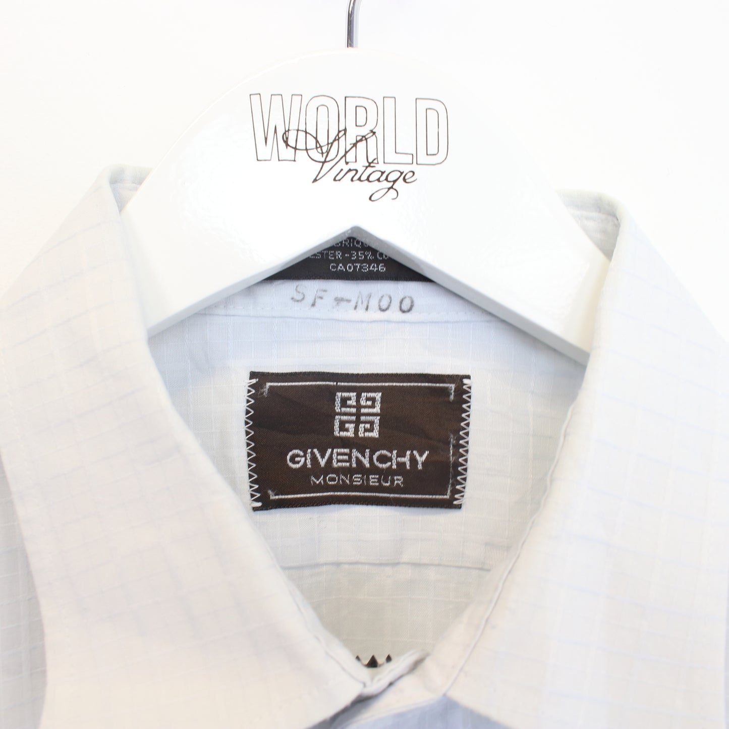 Vintage Givenchy checked shirt in white. Best fits L