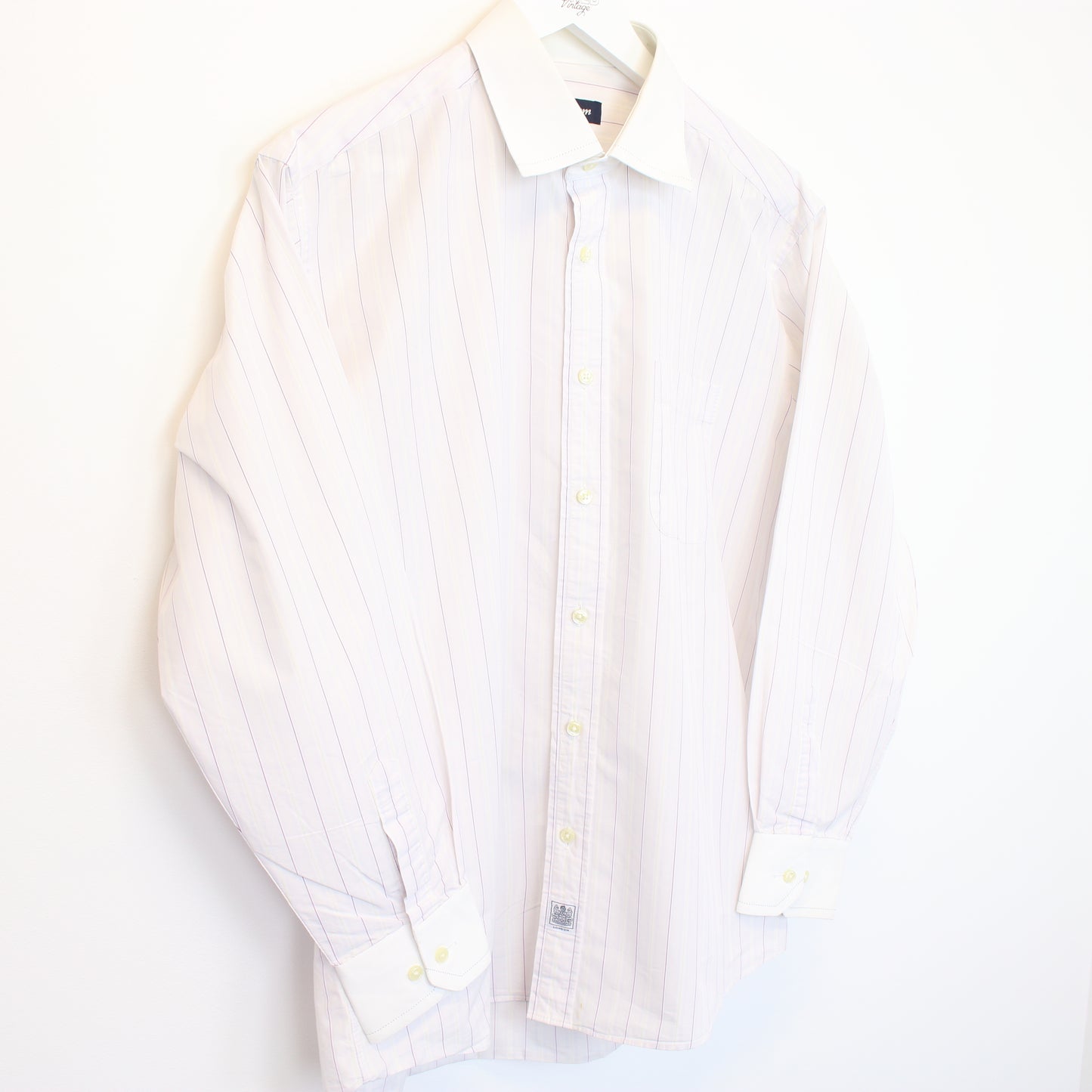 Vintage Aquascutum striped shirt in white and purple. Best fits M